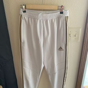 Adidas white and gold pants
